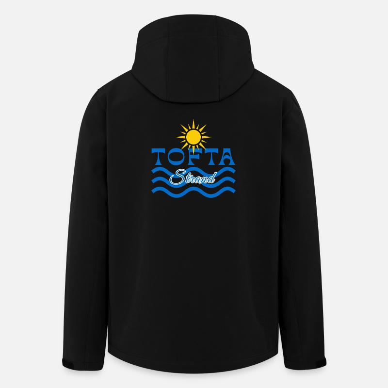 Tofta Strand-Soleil et Vagues - Veste softshell homme en polyester recyclé Stanley/Stella - noir