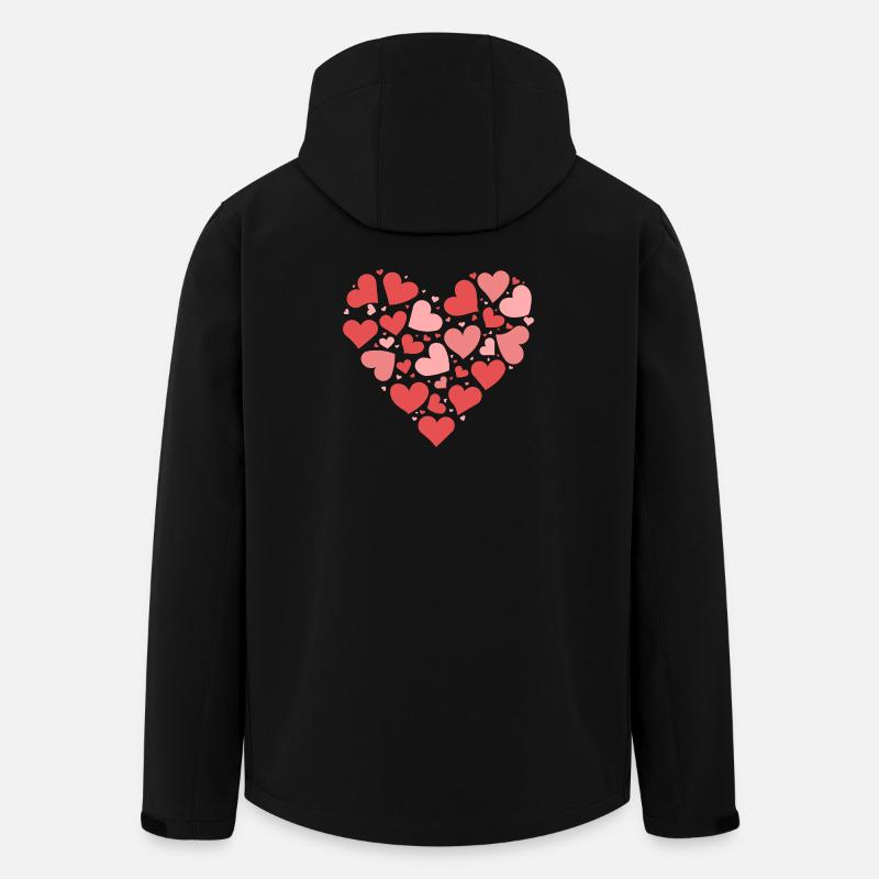 Herz Collage - Rosa Rotes Love Design - Recycelte Männer Softshell-Jacke von Stanley/Stella - Schwarz