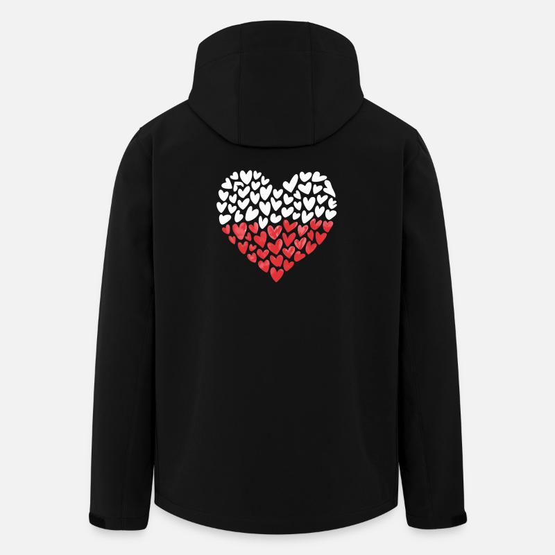 Polnische Flagge Polen Herz Herzen - Recycelte Männer Softshell-Jacke von Stanley/Stella - Schwarz