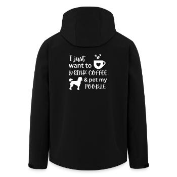 Buvez un café et caressez mon caniche Cadeau amusant - Veste softshell homme en polyester recyclé Stanley/Stella - noir - Dos - AI Model Male 185 light (185cm)