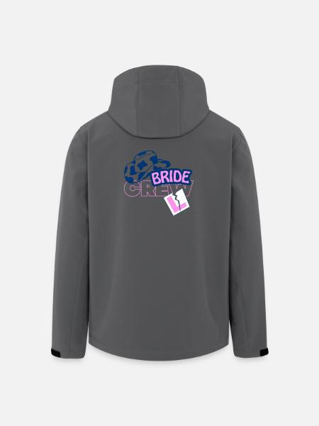 Bride Crew Top Hat Pink Accent - Men’s Recycled Softshell Jacket by Stanley/Stella - black