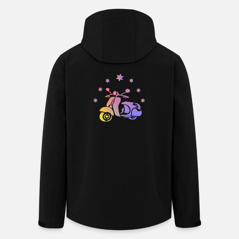 Scooter rétro - Veste softshell homme en polyester recyclé Stanley/Stella - noir