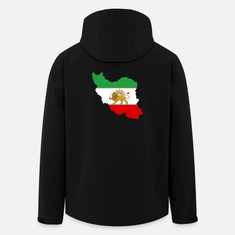 Drapeau iran Lion et Soleil - شیر خورشید پرچم - Veste softshell homme en polyester recyclé Stanley/Stella - noir