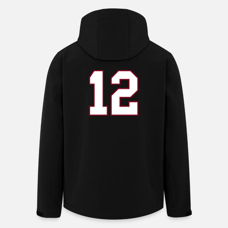 12 College Jersey Number Print - Men’s Recycled Softshell Jacket by Stanley/Stella - black