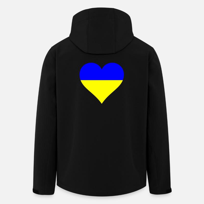Herz für Ukraine - Recycelte Männer Softshell-Jacke von Stanley/Stella - Schwarz
