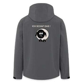Ich schaff das Schaf Motiv - Recycelte Männer Softshell-Jacke von Stanley/Stella - Anthrazit - Hinten - AI Model Male 185 light (185cm)