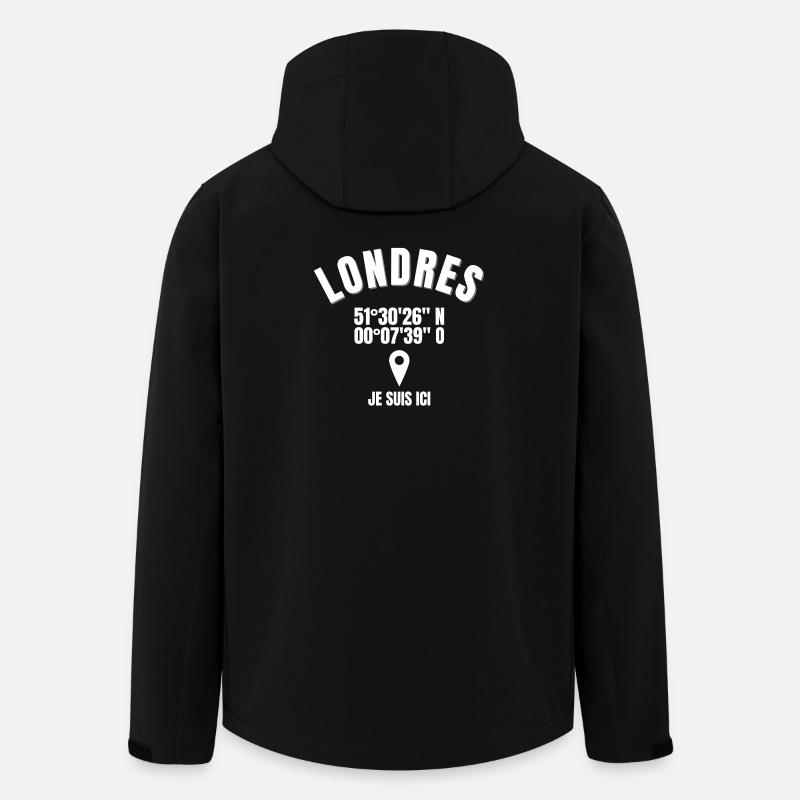 Londres, Angleterre, je suis Anglais - Veste softshell homme en polyester recyclé Stanley/Stella - noir