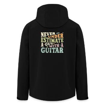Never underestimate a Guy with a Guitar - Recycelte Männer Softshell-Jacke von Stanley/Stella - Schwarz - Hinten - AI Model Male 185 light (185cm)