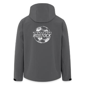 Koordinaten Rostock - Recycelte Männer Softshell-Jacke von Stanley/Stella - Anthrazit - Hinten - AI Model Male 185 light (185cm)