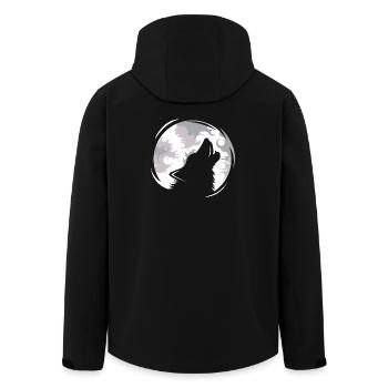 Wolf Wölfe jaulen Mond Abend Dunkel Tiere Natur - Recycelte Männer Softshell-Jacke von Stanley/Stella - Schwarz - Hinten - AI Model Male 185 light (185cm)