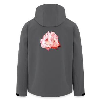 leuchtendes rosafarbenes Rosenquarz Kristall Motiv - Recycelte Männer Softshell-Jacke von Stanley/Stella - Anthrazit - Hinten - AI Model Male 185 light (185cm)