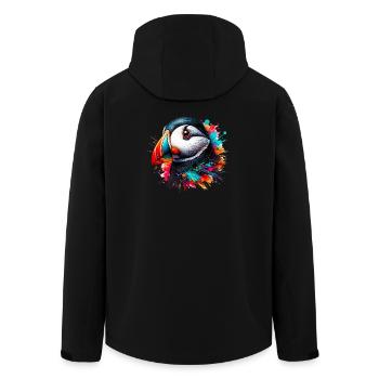 Papageitaucher - Recycelte Männer Softshell-Jacke von Stanley/Stella - Schwarz - Hinten - AI Model Male 185 light (185cm)