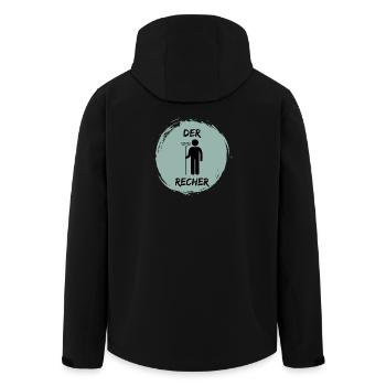 DerRecher - Recycelte Männer Softshell-Jacke von Stanley/Stella - Schwarz - Hinten - AI Model Male 185 light (185cm)