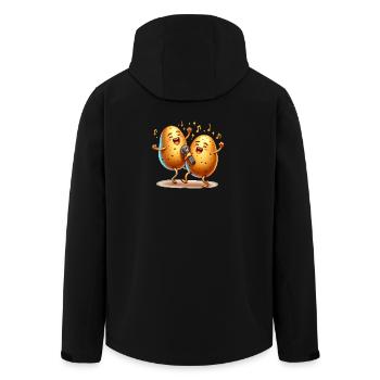 Vegetables, potatoes singing, vegetables make music - Men’s Recycled Softshell Jacket by Stanley/Stella - black - Back - AI Model Male 185 light (185cm)