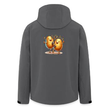 Vegetables, potatoes singing, vegetables make music - Men’s Recycled Softshell Jacket by Stanley/Stella - anthracite - Back - AI Model Male 185 light (185cm)