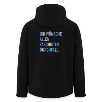 Ich wünsche allen Faschisten Durchfall Motiv - Recycelte Männer Softshell-Jacke von Stanley/Stella - Schwarz - Hinten - AI Model Male 185 light (185cm)