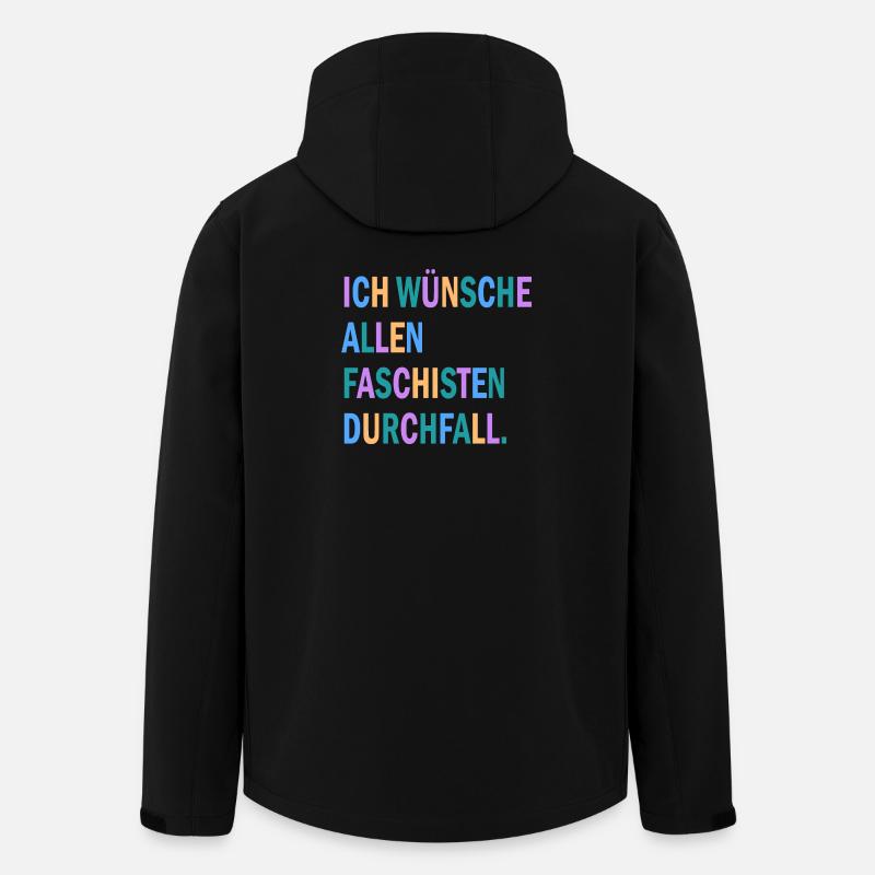 Ich wünsche allen Faschisten Durchfall Motiv - Recycelte Männer Softshell-Jacke von Stanley/Stella - Schwarz