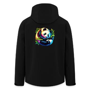 Panda - Men’s Recycled Softshell Jacket by Stanley/Stella - black - Back - AI Model Male 185 light (185cm)