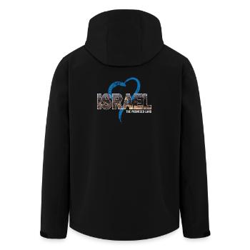 Israel mit Herz - Recycelte Männer Softshell-Jacke von Stanley/Stella - Schwarz - Hinten - AI Model Male 185 light (185cm)