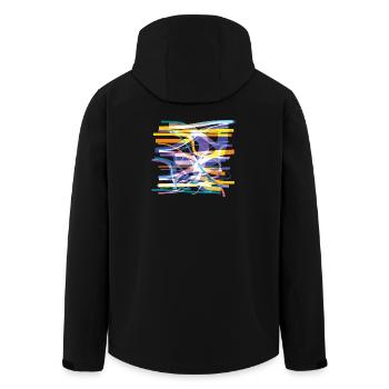 Body check - Men’s Recycled Softshell Jacket by Stanley/Stella - black - Back - AI Model Male 185 light (185cm)
