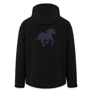 CHEVAL. POULE. COQ. ANIMAL. OISEAU. LICORNE. CONTE - Veste softshell homme en polyester recyclé Stanley/Stella - noir - Dos - AI Model Male 185 light (185cm)