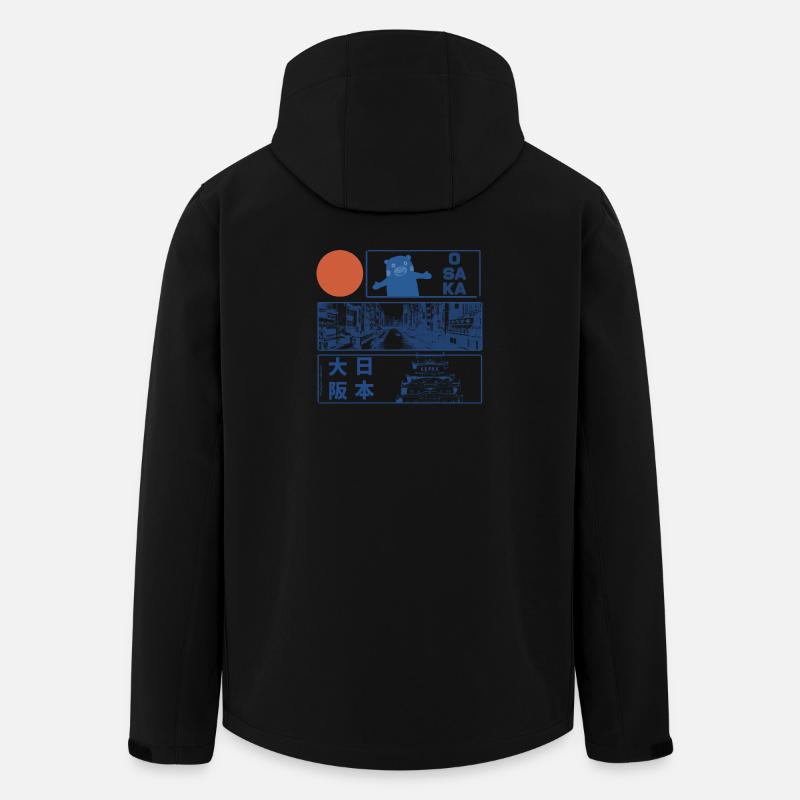Osaka Japan Mono - Recycelte Männer Softshell-Jacke von Stanley/Stella - Schwarz