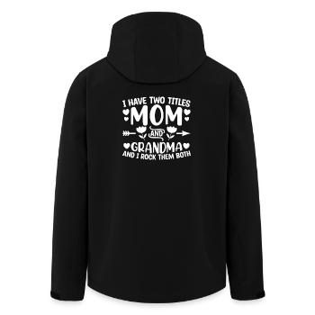 Mutter Oma lustiger Spruch - Recycelte Männer Softshell-Jacke von Stanley/Stella - Schwarz - Hinten - AI Model Male 185 light (185cm)
