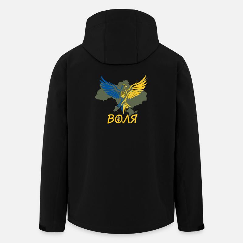 Volya Eagle on Ukraine Map - Men’s Recycled Softshell Jacket by Stanley/Stella - black