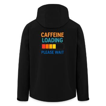 Kaffee Ladebalken Wartezeit - Recycelte Männer Softshell-Jacke von Stanley/Stella - Schwarz - Hinten - AI Model Male 185 light (185cm)