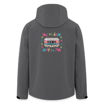 K Mixtape Cassette Rétro Années 80 Musique des années 90 - Veste softshell homme en polyester recyclé Stanley/Stella - noir - Dos - AI Model Male 185 light (185cm)