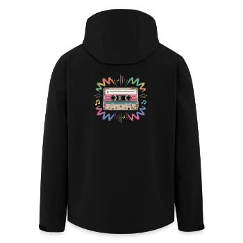Cassette Rétro 1 Mixtape Années 80 Musique des années 90 - Veste softshell homme en polyester recyclé Stanley/Stella - noir - Dos - AI Model Male 185 light (185cm)