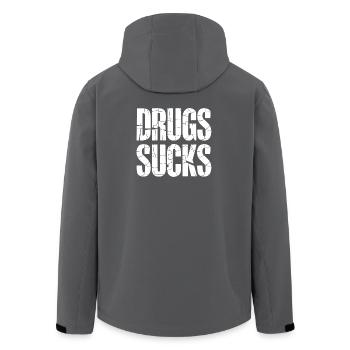 Großschrift AntiDrogen Slogan - Recycelte Männer Softshell-Jacke von Stanley/Stella - Anthrazit - Hinten - AI Model Male 185 light (185cm)