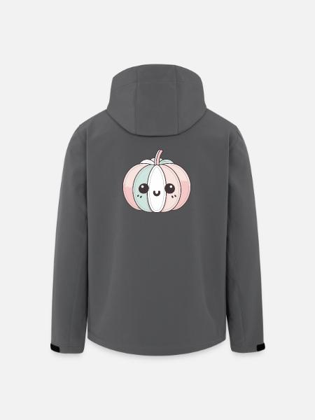 Pastel Pumpkin Kawaii Smiling - Men’s Recycled Softshell Jacket by Stanley/Stella - black