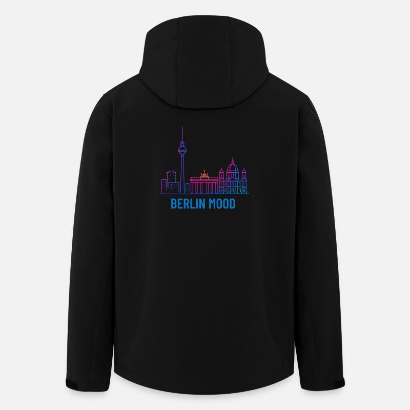Berlin Mood Neon Skyline - Men’s Recycled Softshell Jacket by Stanley/Stella - black