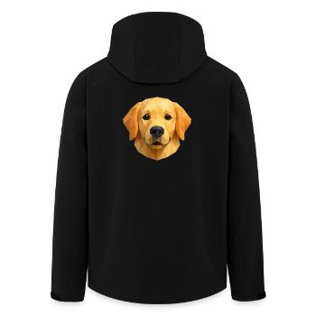 Polygone Golden Retriever Conception géométrique pour chien - Veste softshell homme en polyester recyclé Stanley/Stella - noir - Dos - AI Model Male 185 light (185cm)