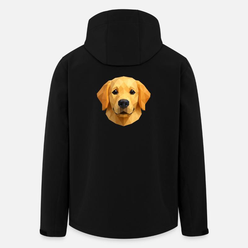 Polygon Golden Retriever Geometric Dog Design - Men’s Recycled Softshell Jacket by Stanley/Stella - black