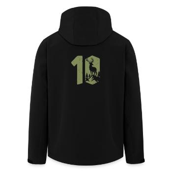 Jäger 10. Geburtstag Jagd 10 Jahre Zahl Hirsch - Recycelte Männer Softshell-Jacke von Stanley/Stella - Schwarz - Hinten - AI Model Male 185 light (185cm)