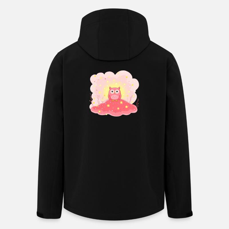 Zarte Eulenstern auf Rosenhügel - Recycelte Männer Softshell-Jacke von Stanley/Stella - Schwarz