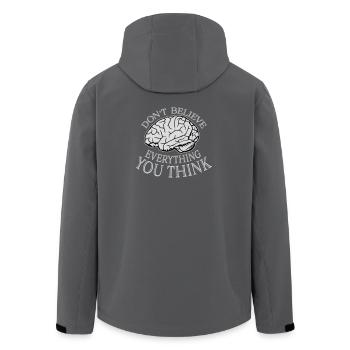 Don't Believe Everything You Think Spruch Weisheit - Recycelte Männer Softshell-Jacke von Stanley/Stella - Anthrazit - Hinten - AI Model Male 185 light (185cm)