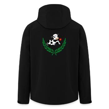 Niedliches Kalb im grünen Lorbeerkranz - Recycelte Männer Softshell-Jacke von Stanley/Stella - Schwarz - Hinten - AI Model Male 185 light (185cm)