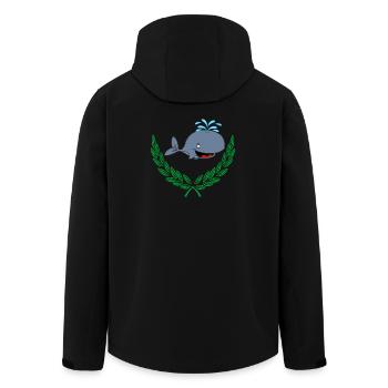 Wal im Lorbeerkranz - Recycelte Männer Softshell-Jacke von Stanley/Stella - Schwarz - Hinten - AI Model Male 185 light (185cm)