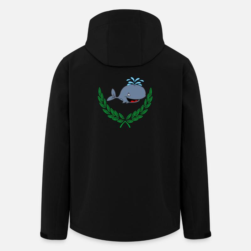 Wal im Lorbeerkranz - Recycelte Männer Softshell-Jacke von Stanley/Stella - Schwarz