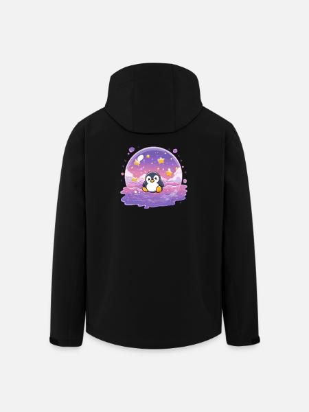 Pinguin im Sternensiegel - Recycelte Männer Softshell-Jacke von Stanley/Stella - Schwarz