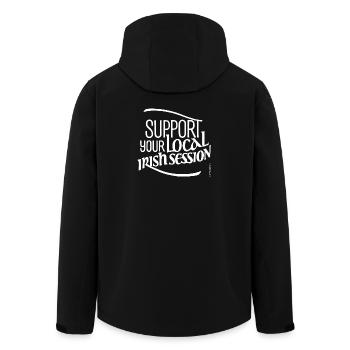supportyourlocalirishsession2_BLANC - Men’s Recycled Softshell Jacket by Stanley/Stella - black - Back - AI Model Male 185 light (185cm)