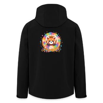 Donut Panda Regenbogen - Recycelte Männer Softshell-Jacke von Stanley/Stella - Schwarz - Hinten - AI Model Male 185 light (185cm)