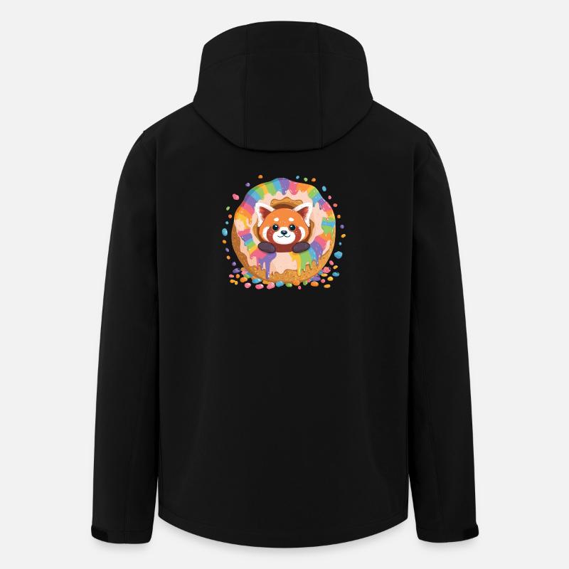 Panda Arc-en-ciel Donut Panda - Veste softshell homme en polyester recyclé Stanley/Stella - noir
