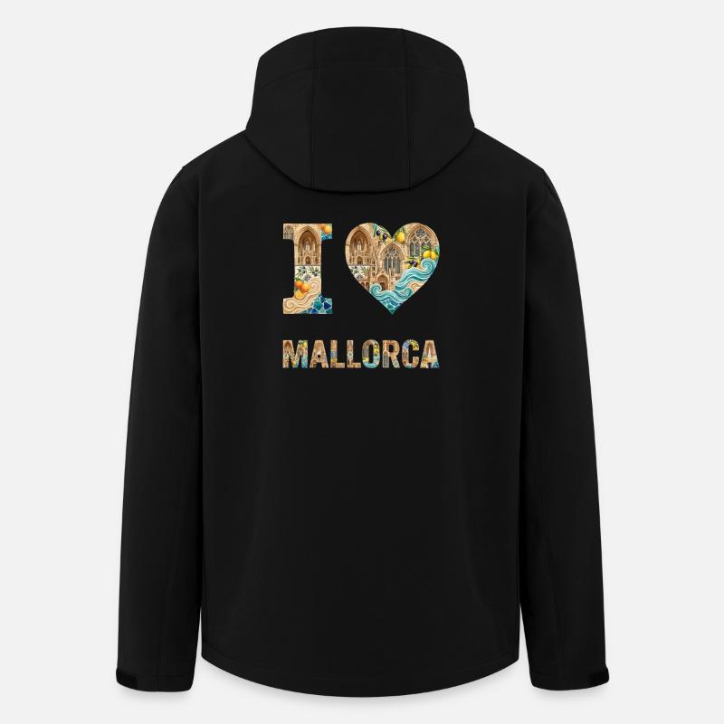 Majorque – Architecture méditerranéenne - Veste softshell homme en polyester recyclé Stanley/Stella - noir
