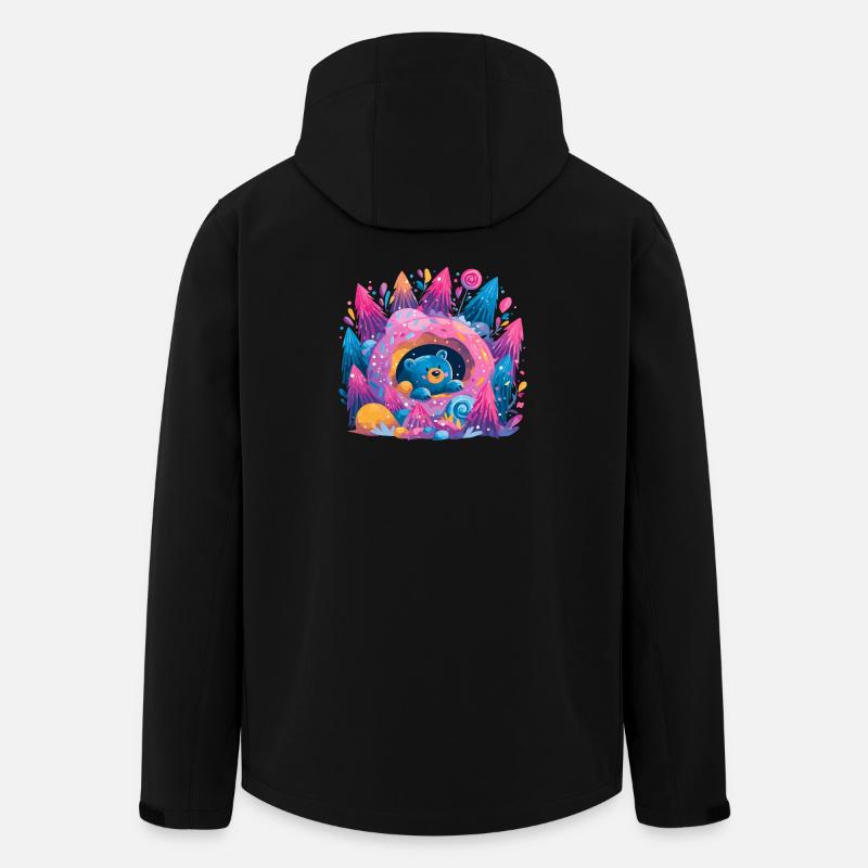 Bär im Donut-Traum Neonwald - Recycelte Männer Softshell-Jacke von Stanley/Stella - Schwarz