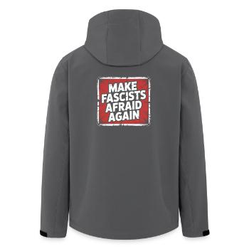 Mach Faschisten wieder Angst – Antifaschistisches Merch - Recycelte Männer Softshell-Jacke von Stanley/Stella - Anthrazit - Hinten - AI Model Male 185 light (185cm)