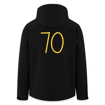 70 - Recycelte Männer Softshell-Jacke von Stanley/Stella - Schwarz - Hinten - AI Model Male 185 light (185cm)